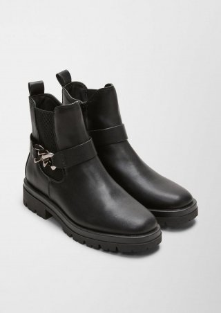 s.Oliver Boots mit Schmuck-Detail - schwarz s.Oliver Boots mit Schmuck-Detail - schwarz