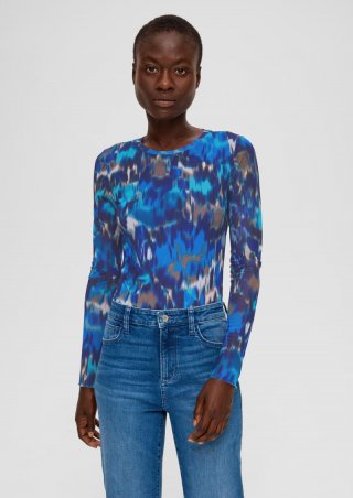 s.Oliver Langarmshirt aus Mesh - navy s.Oliver Langarmshirt aus Mesh - navy