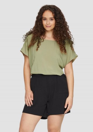 s.Oliver Oversized-Bluse mit überschnittenen Schultern und Teilungsnaht - helles olivgrün s.Oliver Oversized-Bluse mit überschnittenen Schultern und Teilungsnaht - helles olivgrün