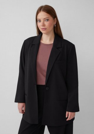 s.Oliver Blazer aus Interlockjersey - schwarz s.Oliver Blazer aus Interlockjersey - schwarz