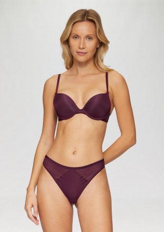 s.Oliver Nahtloser String mit Mesh-Einsatz - aubergine s.Oliver Nahtloser String mit Mesh-Einsatz - aubergine