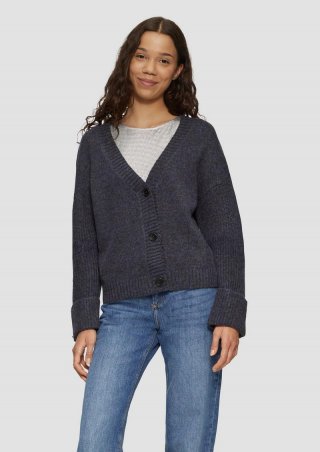 s.Oliver Weiche Strickjacke in melierter Optik - schwarz s.Oliver Weiche Strickjacke in melierter Optik - schwarz