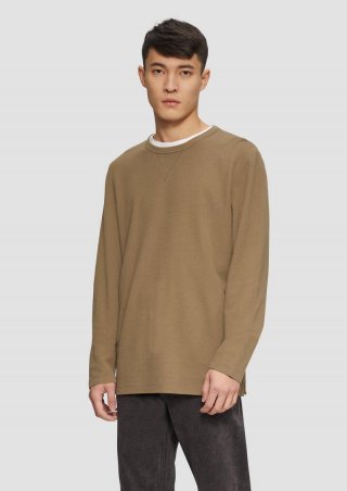 s.Oliver Langarmshirt mit Waffelstruktur und sportiven Details - sandstein s.Oliver Langarmshirt mit Waffelstruktur und sportiven Details - sandstein