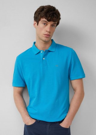 s.Oliver Poloshirt mit kleinem Labelpatch und Flammgarnstruktur - türkis s.Oliver Poloshirt mit kleinem Labelpatch und Flammgarnstruktur - türkis