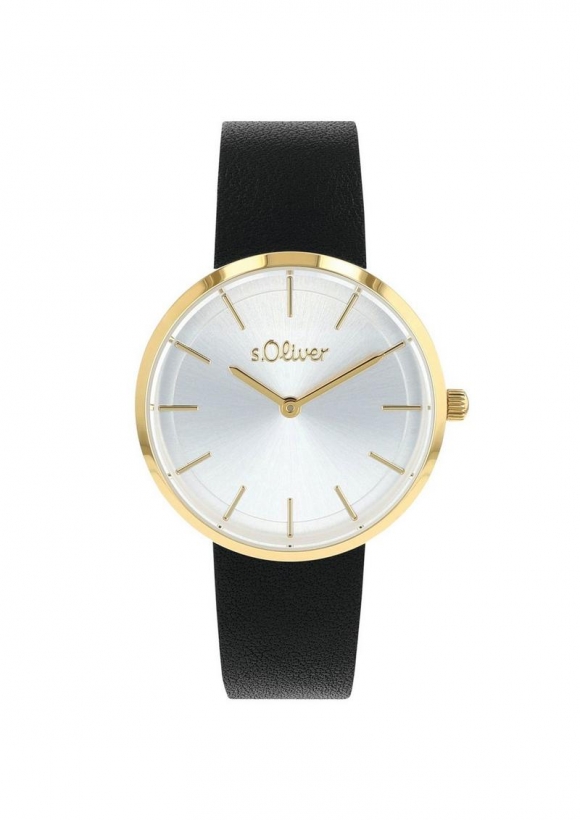 s.Oliver Zeitlose Armbanduhr mit Lederband - schwarz s.Oliver Zeitlose Armbanduhr mit Lederband - schwarz