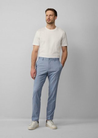s.Oliver s.O PURE: Fein gemusterte Anzughose - blau s.Oliver s.O PURE: Fein gemusterte Anzughose - blau