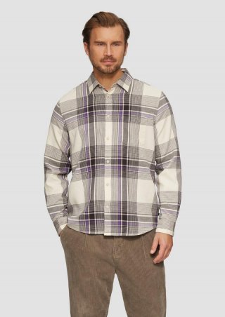 s.Oliver Regular Fit: Strukturiertes Karohemd mit Brusttasche - hellbraun s.Oliver Regular Fit: Strukturiertes Karohemd mit Brusttasche - hellbraun