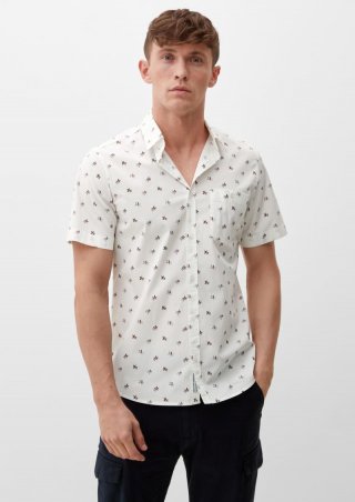 s.Oliver Slim: Kurzarmhemd aus Baumwollstretch - weiß s.Oliver Slim: Kurzarmhemd aus Baumwollstretch - weiß