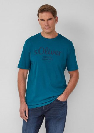 s.Oliver T-Shirt mit Logo-Print - petrol s.Oliver T-Shirt mit Logo-Print - petrol