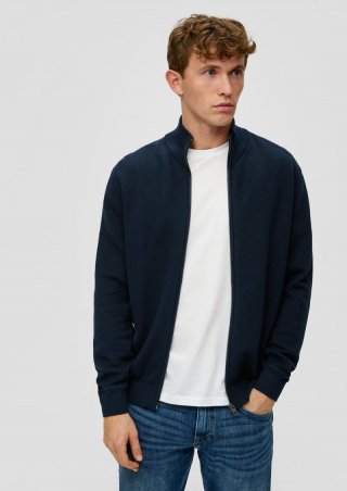 s.Oliver Strickjacke mit Stehkragen - navy s.Oliver Strickjacke mit Stehkragen - navy