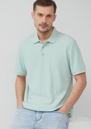 s.Oliver Poloshirt aus Waffelpiqué - türkis s.Oliver Poloshirt aus Waffelpiqué - türkis