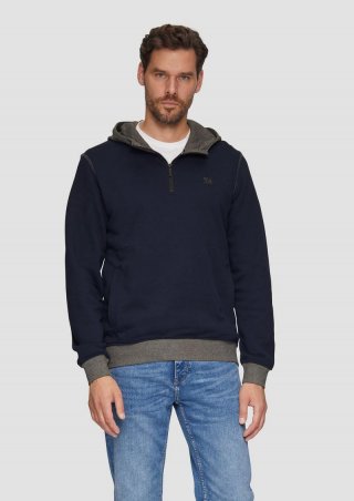 s.Oliver Hoodie mit Stehkragen und Reißverschluss - navy s.Oliver Hoodie mit Stehkragen und Reißverschluss - navy
