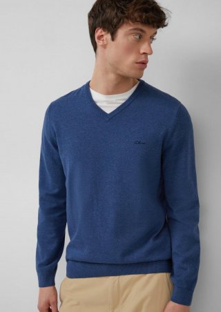 s.Oliver Strickpullover mit Logo-Stickerei - royalblau s.Oliver Strickpullover mit Logo-Stickerei - royalblau