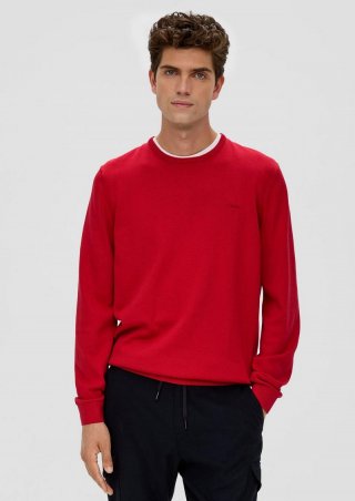 s.Oliver Strickpullover mit Logo - chilirot s.Oliver Strickpullover mit Logo - chilirot