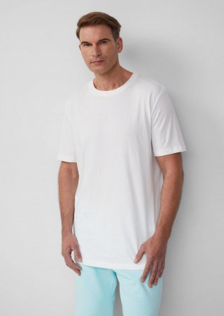 s.Oliver T-Shirt mit Crew Neck und Label-Print - weiß