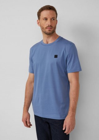 s.Oliver T-Shirt aus merzerisierter Baumwolle mit Logo-Detail - blau s.Oliver T-Shirt aus merzerisierter Baumwolle mit Logo-Detail - blau