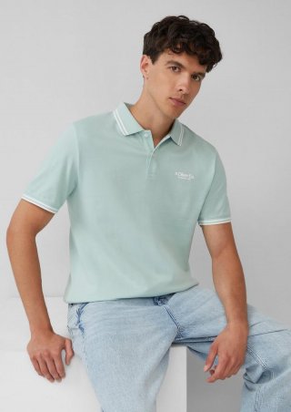 s.Oliver Piqué-Poloshirt mit Kontrastdetails und Logo - ozeangrün s.Oliver Piqué-Poloshirt mit Kontrastdetails und Logo - ozeangrün