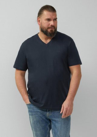s.Oliver T-Shirt mit V-Ausschnitt - navy s.Oliver T-Shirt mit V-Ausschnitt - navy