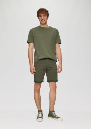 s.Oliver Chino-Shorts aus Baumwolle mit fixiertem Umschlag - olivgrün s.Oliver Chino-Shorts aus Baumwolle mit fixiertem Umschlag - olivgrün