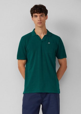 s.Oliver Poloshirt mit Struktur-Streifen und offenem Kragen - tannengrün s.Oliver Poloshirt mit Struktur-Streifen und offenem Kragen - tannengrün