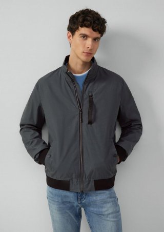 s.Oliver Outdoor-Jacke mit Stehkragen und Kontrast-Details - schiefergrau s.Oliver Outdoor-Jacke mit Stehkragen und Kontrast-Details - schiefergrau