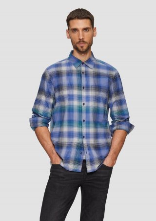 s.Oliver Regular Fit: Kariertes Hemd aus Baumwollstretch mit Brusttasche - ozeanblau s.Oliver Regular Fit: Kariertes Hemd aus Baumwollstretch mit Brusttasche - ozeanblau