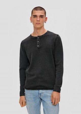 s.Oliver Longsleeve aus Feinstrick - dunkelgrau s.Oliver Longsleeve aus Feinstrick - dunkelgrau