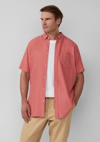 s.Oliver Regular Fit: Kurzärmeliges Twillhemd mit Button-Down-Kragen - himbeere s.Oliver Regular Fit: Kurzärmeliges Twillhemd mit Button-Down-Kragen - himbeere