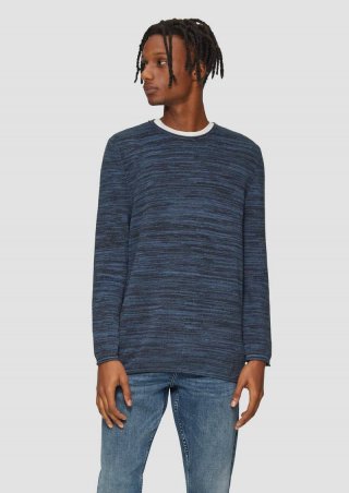 s.Oliver Strickpullover in Melange-Optik - blau s.Oliver Strickpullover in Melange-Optik - blau