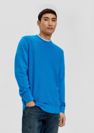 s.Oliver Strickpullover mit Waffelpiqué-Muster - royalblau s.Oliver Strickpullover mit Waffelpiqué-Muster - royalblau