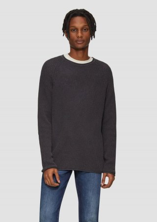 s.Oliver Locker gestrickter Pullover mit Waschung - dunkelgrau s.Oliver Locker gestrickter Pullover mit Waschung - dunkelgrau
