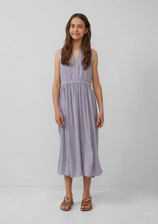 s.Oliver Midikleid aus Viskose mit Rüschenkragen - weiß s.Oliver Midikleid aus Viskose mit Rüschenkragen - weiß