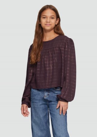 s.Oliver Verkürzte Bluse im A-Shape mit Puff-Ärmeln - lila s.Oliver Verkürzte Bluse im A-Shape mit Puff-Ärmeln - lila