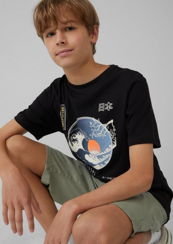 s.Oliver T-Shirt mit Frontprint - schwarz s.Oliver T-Shirt mit Frontprint - schwarz