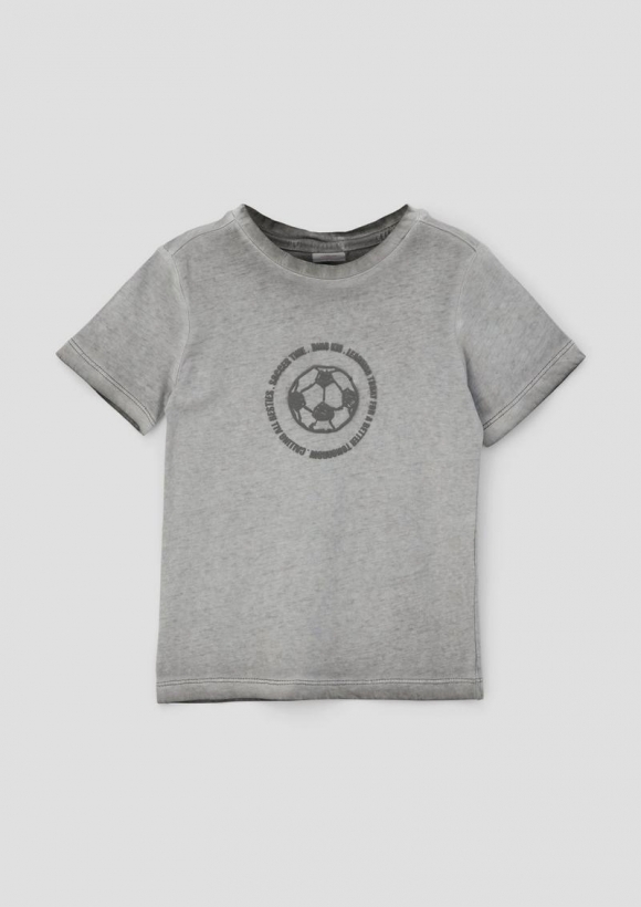 s.Oliver T-Shirt mit gummiertem Frontprint - grau meliert s.Oliver T-Shirt mit gummiertem Frontprint - grau meliert