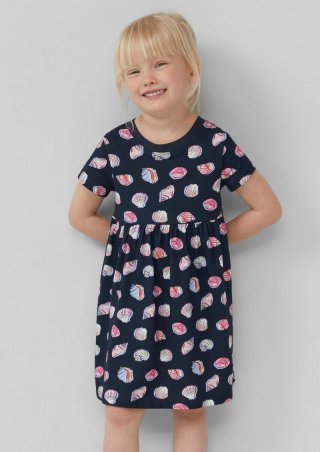 s.Oliver Ausgestelltes Jersey-Kleid mit All-over-Print - tiefblau