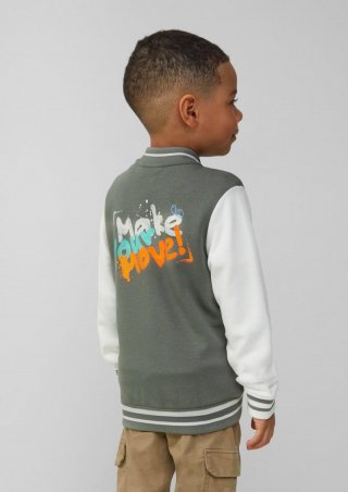 s.Oliver Collegejacke mit Colour-Blocking und Print - tannengrün s.Oliver Collegejacke mit Colour-Blocking und Print - tannengrün