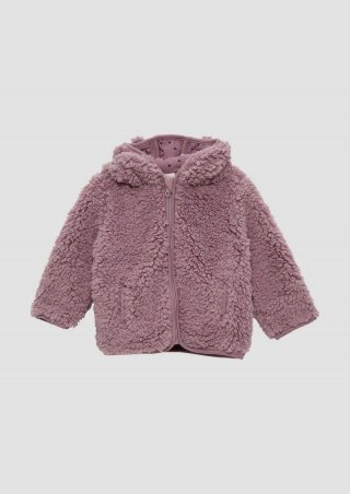 s.Oliver Teddyplüsch-Jacke mit Öhrchen und gemustertem Futter - lavendel s.Oliver Teddyplüsch-Jacke mit Öhrchen und gemustertem Futter - lavendel