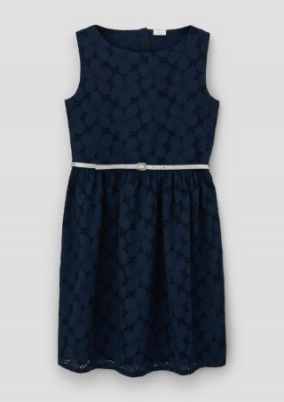 s.Oliver Kleid mit Broderie Anglaise - navy s.Oliver Kleid mit Broderie Anglaise - navy