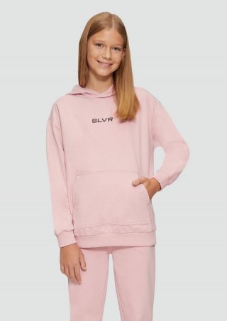 s.Oliver Unisex Kapuzen-Sweatshirt mit Känguru-Tasche und Frontprint - zartrosa