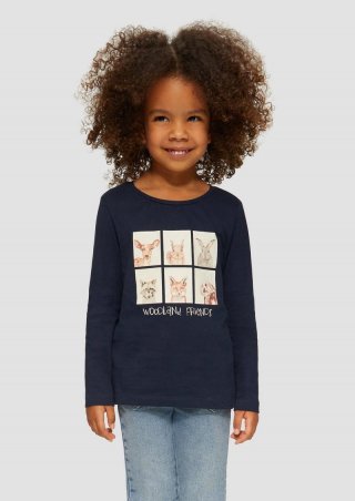 s.Oliver Longsleeve mit Frontprint und Raffung - navy s.Oliver Longsleeve mit Frontprint und Raffung - navy