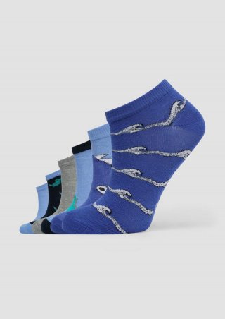 s.Oliver Kurze Socken im 6er-Pack mit verschiedenen Motiven - blau s.Oliver Kurze Socken im 6er-Pack mit verschiedenen Motiven - blau