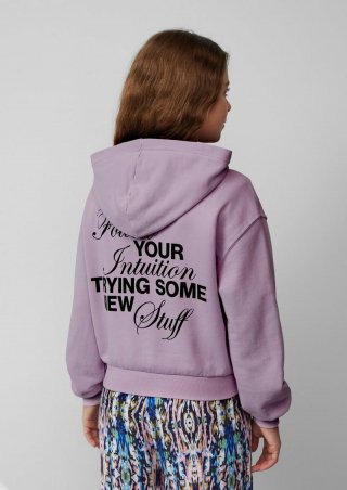 s.Oliver Cropped Oversized Sweatshirt mit Rückenprint und Wascheffekt - flieder s.Oliver Cropped Oversized Sweatshirt mit Rückenprint und Wascheffekt - flieder