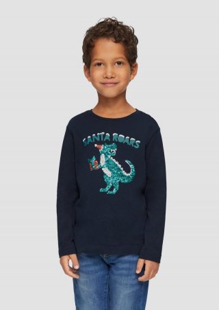s.Oliver Longsleeve mit Pailletten-Weihnachtsmotiv - navy s.Oliver Longsleeve mit Pailletten-Weihnachtsmotiv - navy