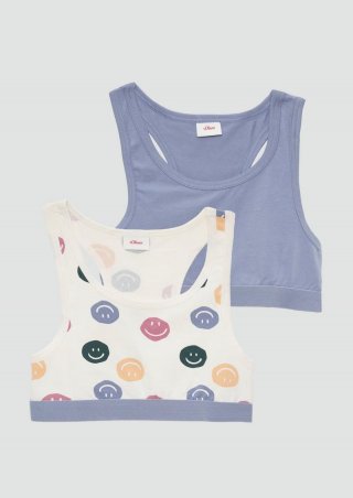 s.Oliver T-Shirt-Bustier im Doppelpack - creme
