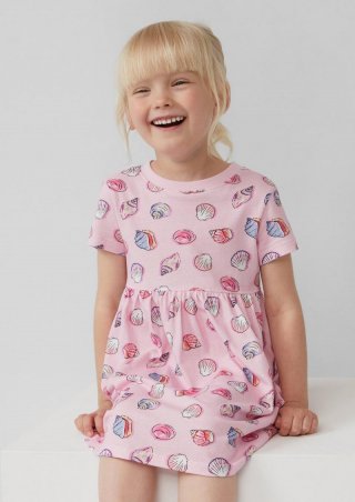 s.Oliver Ausgestelltes Jersey-Kleid mit All-over-Print - zartrosa