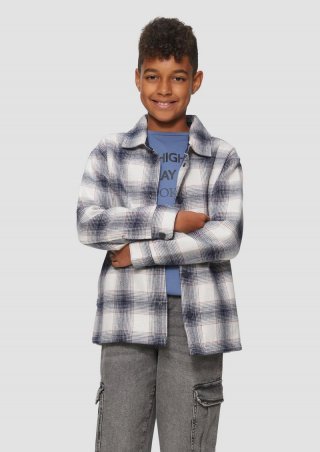 s.Oliver Overshirt mit Karomuster und Eingrifftaschen - navy s.Oliver Overshirt mit Karomuster und Eingrifftaschen - navy
