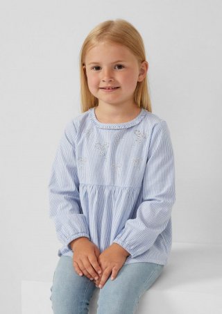 s.Oliver Ausgestellte Bluse mit Streifen und Schmucksteinen - hellblau s.Oliver Ausgestellte Bluse mit Streifen und Schmucksteinen - hellblau