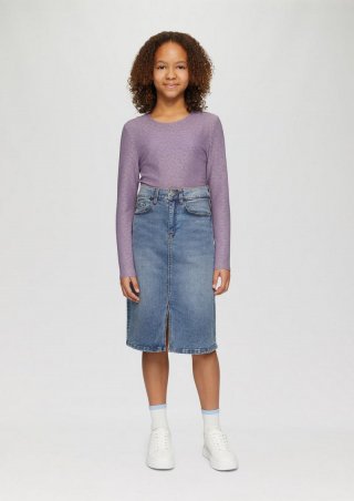 s.Oliver Knielanger Jeansrock mit Schlitz - blau s.Oliver Knielanger Jeansrock mit Schlitz - blau