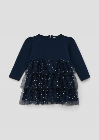s.Oliver Jerseykleid mit Mesh-Volants - navy s.Oliver Jerseykleid mit Mesh-Volants - navy